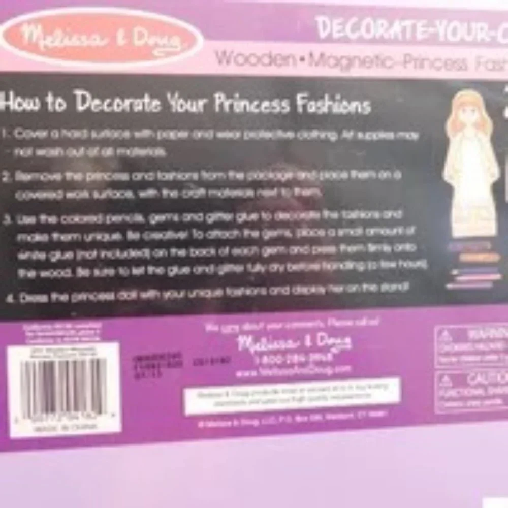 Melissa & Doug Decorate Your Own Wooden Magnetic Princess Crafts Set
